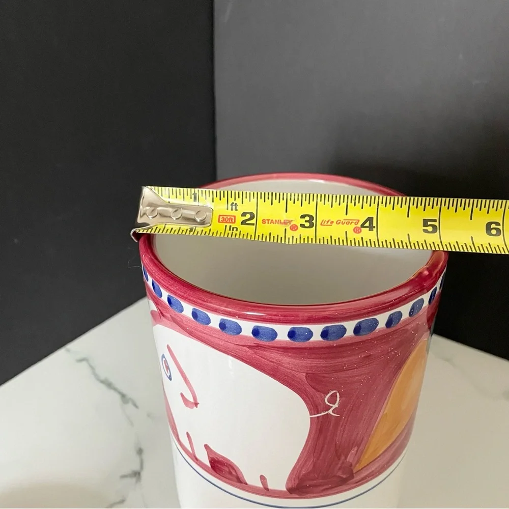 Pig Canister with Lid - Solimene Vietri